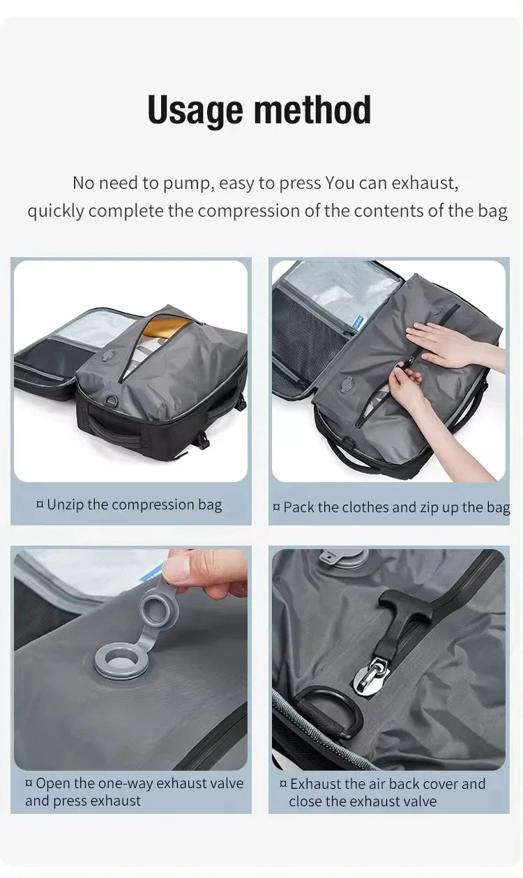 Vbag vacuum backpack - vacuuming travel backpack