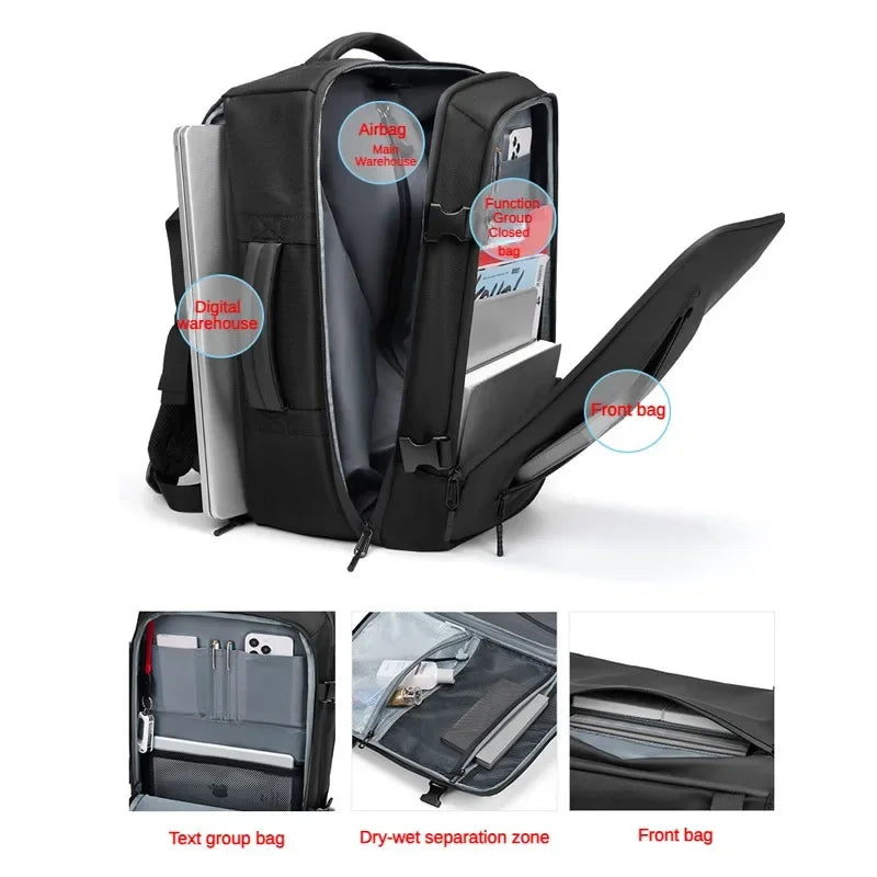 Vbag vacuum backpack - vacuuming travel backpack